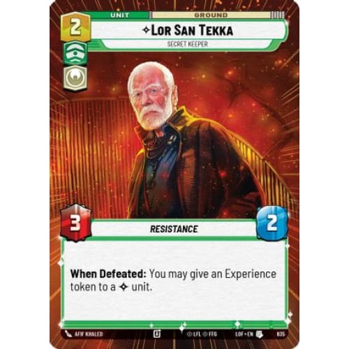 Lor San Tekka - Secret Keeper (Hyperspace Foil) (835)  Foil