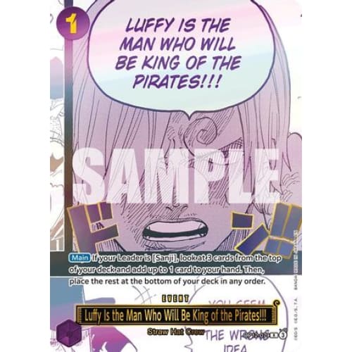 Luffy Is the Man Who Will Be King of the Pirates!!! (Japanese Version 3rd Anniversary Set) OP12-079 R One Piece Promotion Cards  Foil