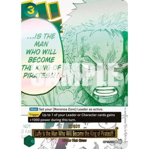 Luffy Is the Man Who Will Become the King of Pirates!!! (Japanese Version 3rd Anniversary Set) OP12-039 R One Piece Promotion Cards  Foil