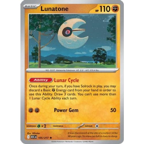 Lunatone (105) Rare Classic Holofoil