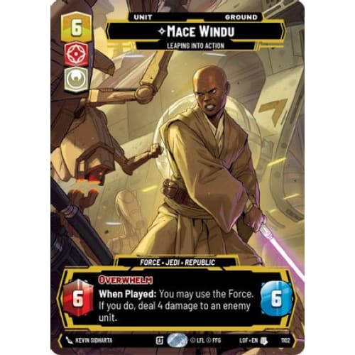 Mace Windu - Leaping into Action (Prestige Foil) (1102)  Foil