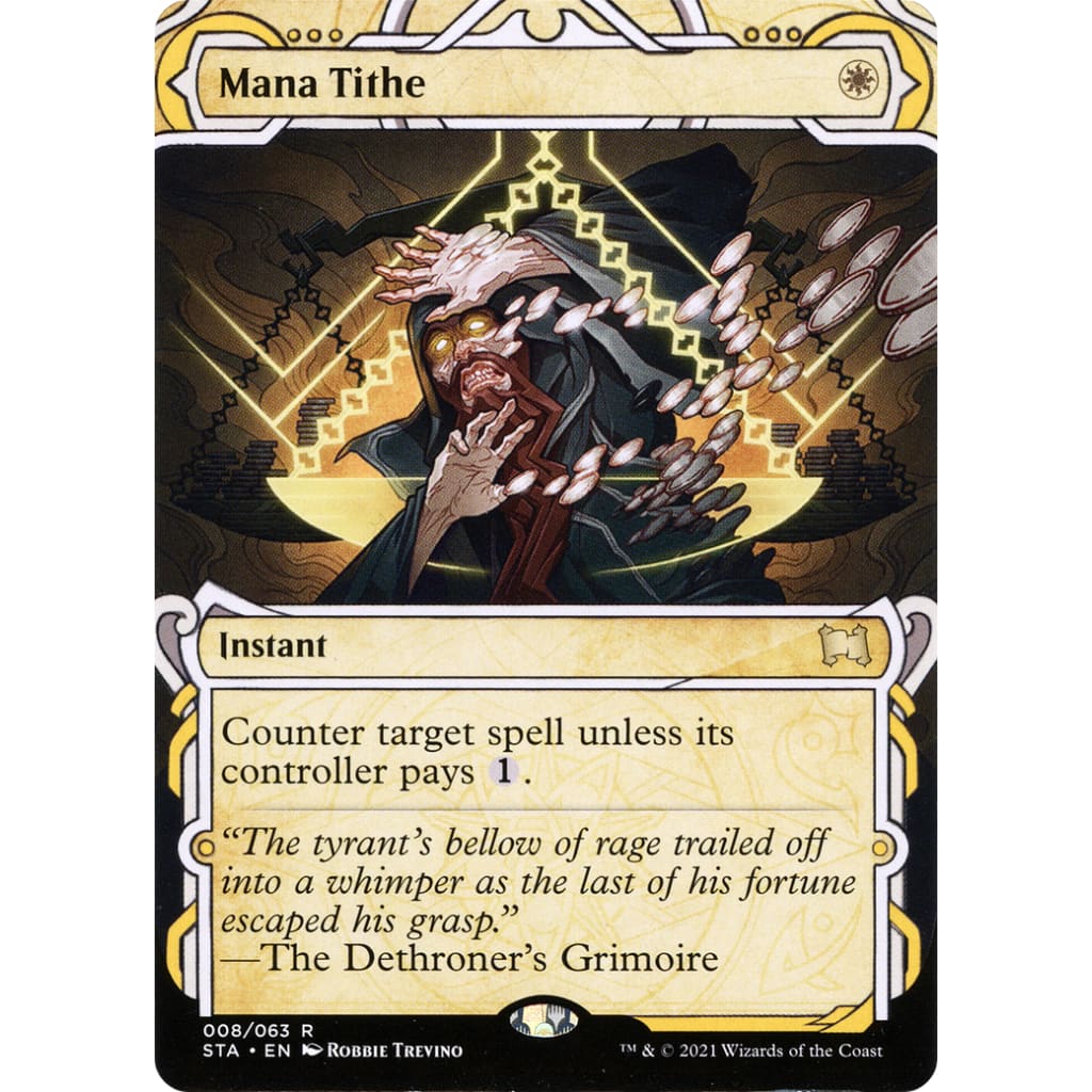 Mana Tithe (STA-008): (Showcase) (Borderless) Foil