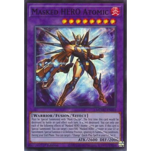 Masked HERO Atomic - MZMU-EN016 Super Rare 1st Edition
