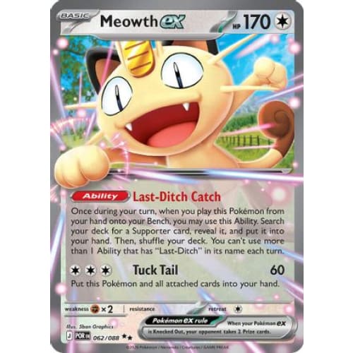 Meowth ex - 062/088 (62) Double Rare Holofoil