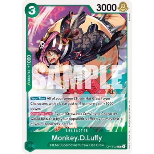 Monkey.D.Luffy - OP14-34 OP14-034 R The Azure Sea's Seven  Foil
