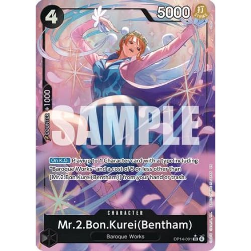 Mr.2.Bon.Kurei (Bentham) (Alternate Art) OP14-091 SR The Azure Sea's Seven  Foil