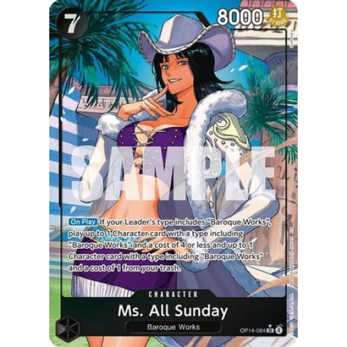 Ms. All Sunday (Alternate Art) OP14-084 SR The Azure Sea's Seven  Foil
