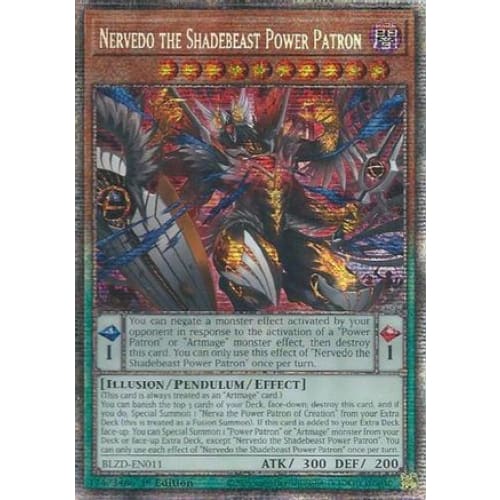 Nervedo the Shadebeast Power Patron (Starlight Rare) - BLZD-EN011 Starlight Rare 1st Edition