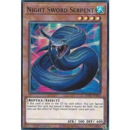Night Sword Serpent - RA05-EN020 Super Rare 1st Edition