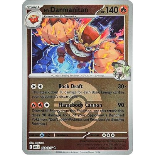 N's Darmanitan (Poke Ball) (33) Uncommon Reverse Holofoil