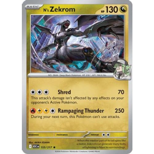 N's Zekrom (155) Rare Classic Holofoil