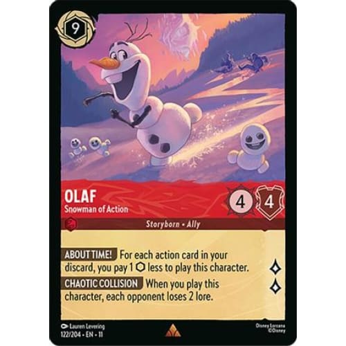 Olaf - Snowman of Action (122/204) - Winterspell Cold Foil