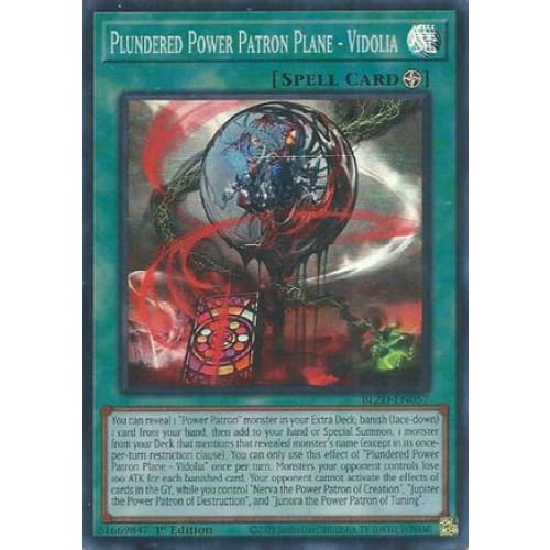 Plundered Power Patron Plane - Vidolia - BLZD-EN057 Super Rare 1st Edition
