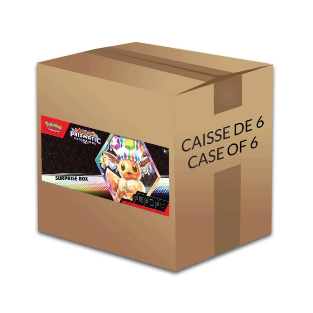 Pokemon Scarlet & Violet Prismatic Evolutions Surprise Box - Sealed Case of 6