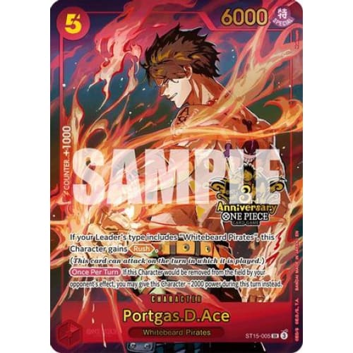 Portgas.D.Ace (Japanese Version 3rd Anniversary Set) ST15-005 SR One Piece Promotion Cards  Foil