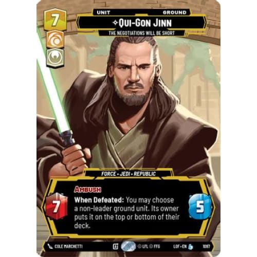 Qui-Gon Jinn - The Negotiations Will Be Short (Prestige Foil) (1097)  Foil