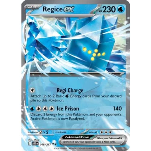 Regice ex (48) Double Rare Holofoil