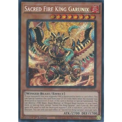 Sacred Fire King Garunix (Secret Rare) - RA05-EN031 Secret Rare 1st Edition
