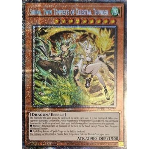 Shiina, Twin Tempests of Celestial Thunder (Starlight Rare) - BPRO-EN027 Starlight Rare 1st Edition