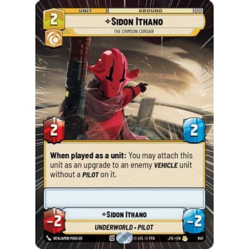Sidon Ithano - The Crimson Corsair (Hyperspace Foil) (947)  Foil