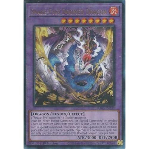 Snake-Eyes Doomed Dragon (Ultimate Rare) - RA05-EN039 Ultimate Rare 1st Edition