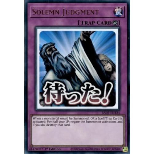 Solemn Judgment - RA05-EN124 Ultra Rare 1st Edition