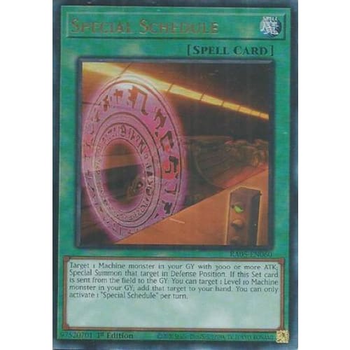 Special Schedule (Ultimate Rare) - RA05-EN060 Ultimate Rare 1st Edition