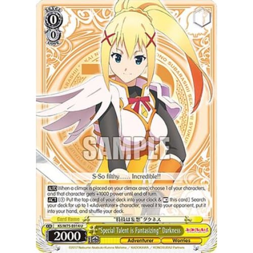 "Special Talent is Fantasizing" Darkness (KONOSUBA -GOD’S BLESSING ON THIS WONDERFUL WORLD! RE:EDIT) U