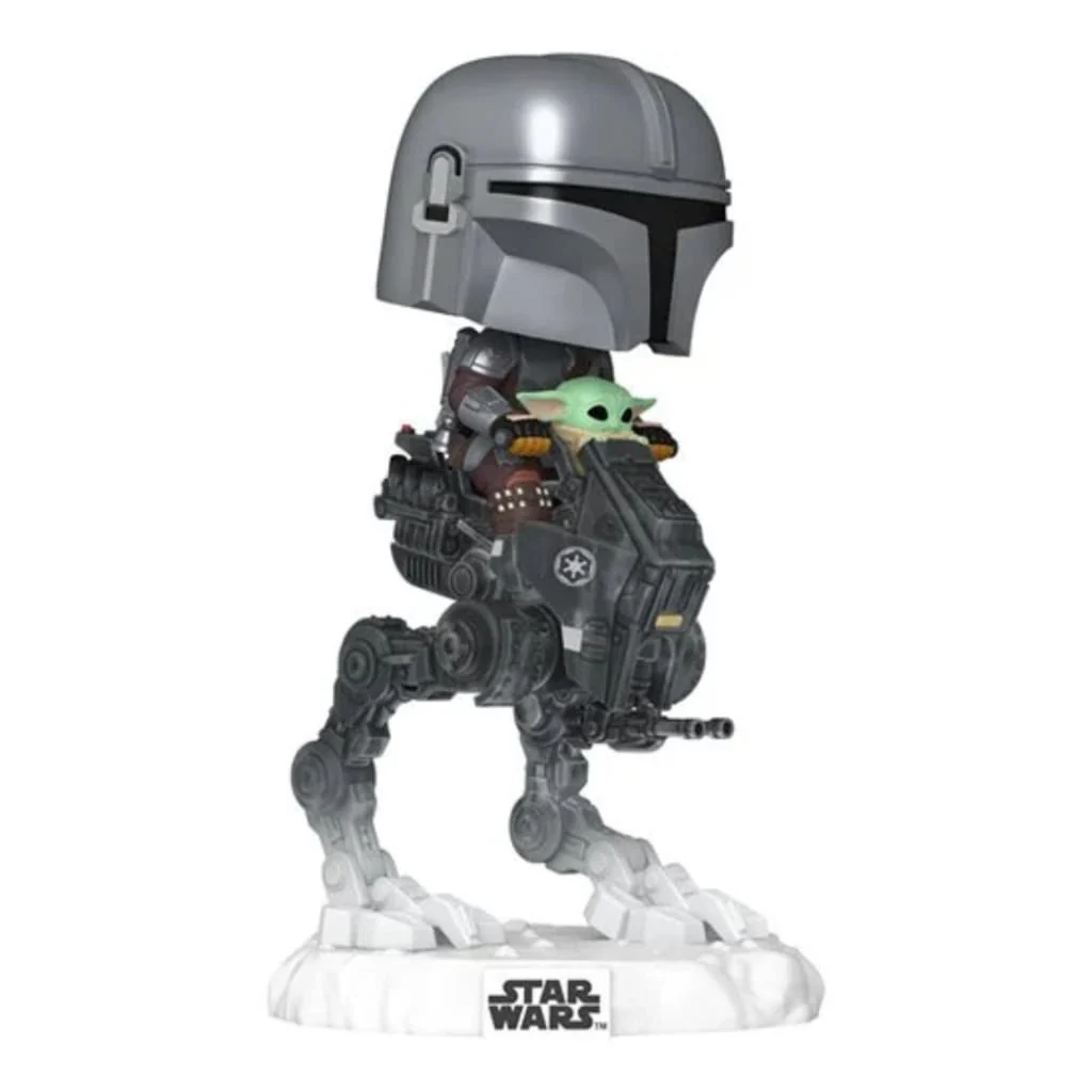 Star Wars: The Mandalorian and Grogu Mandalorian with Grogu in Imperial Remnant AT-RT Deluxe Pop! Ride #837