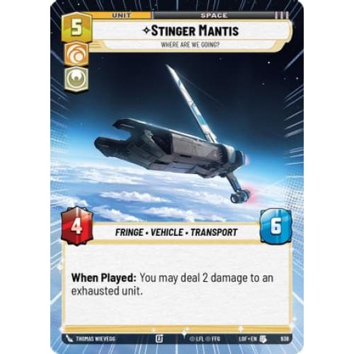 Stinger Mantis - Where Are We Going? (Hyperspace Foil) (938)  Foil