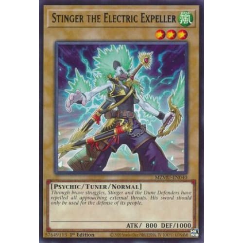 Stinger the Electric Expeller - MZMU-EN040 Rare 1st Edition