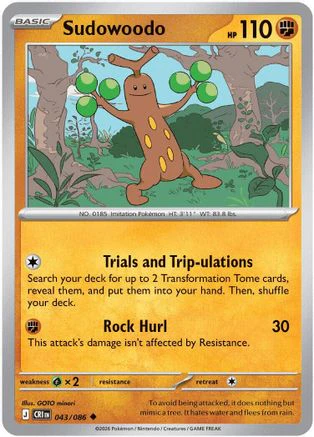 Sudowoodo (43) Uncommon Reverse Holofoil