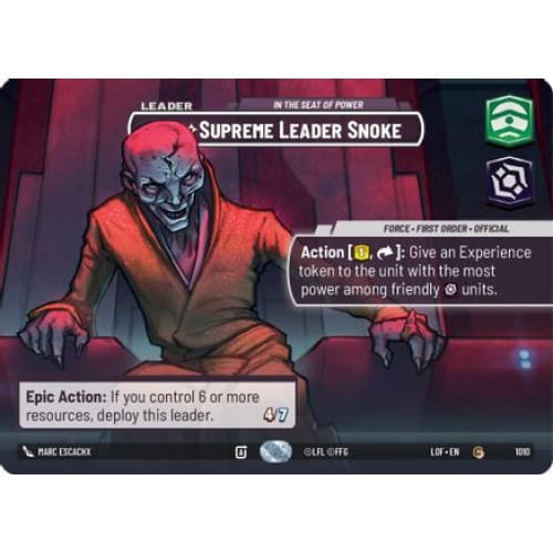 Supreme Leader Snoke - In the Seat of Power (Showcase) (1010)  Foil