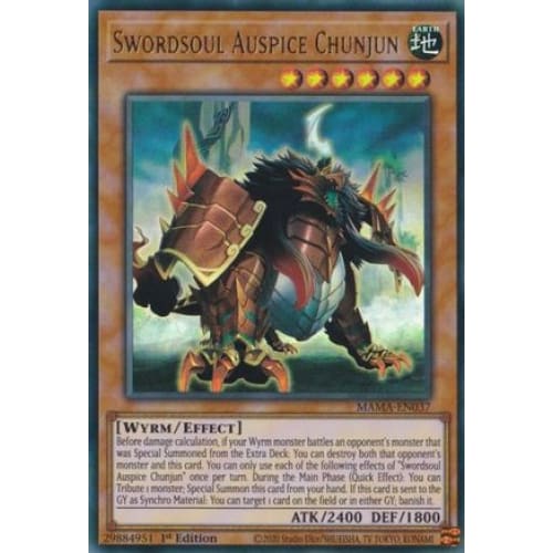 Swordsoul Auspice Chunjun - MAMA-EN037 Ultra Rare 1st Edition