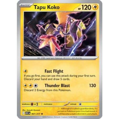 Tapu Koko (67) Rare Classic Holofoil
