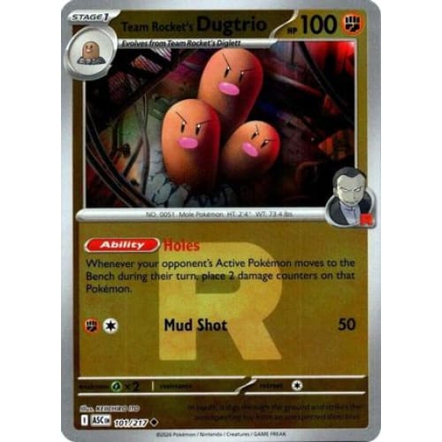 Team Rocket's Dugtrio - 101/217 (Team Rocket) (101) Uncommon Reverse Holofoil