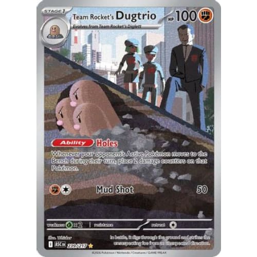 Team Rocket's Dugtrio - 239/217 (239) Illustration Rare Holofoil