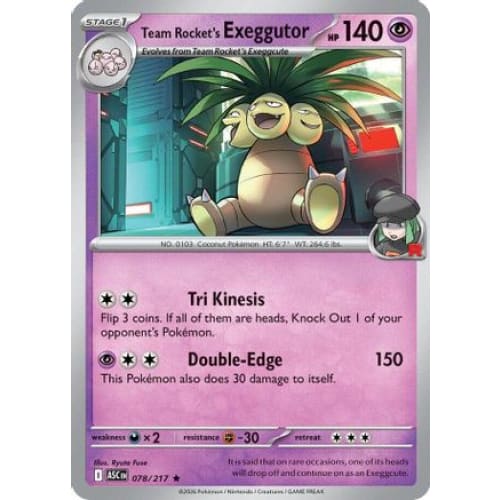 Team Rocket's  exeggutor (78) Rare Classic Holofoil