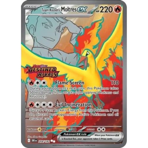 Team Rocket's Moltres ex - 208/182 (Destined Rivals Stamp) (208) Ultra Rare