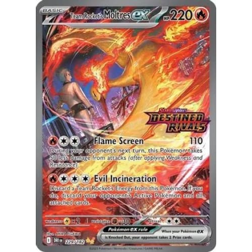 Team Rocket's Moltres ex - 229/182 (Destined Rivals Stamp) (229) SIR