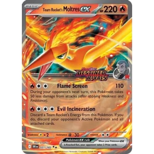 Team Rocket's Moltres ex - 31/182 (Destined Rivals Stamp) (31) Double Rare
