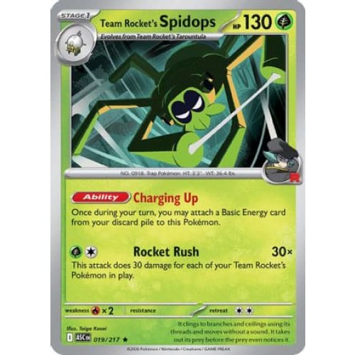 Team Rocket's Spidops (19) Rare Classic Holofoil