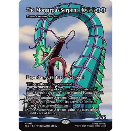 The Monstrous Serpent - Koma, Cosmos Serpent (Borderless) (TLE-051) Foil
