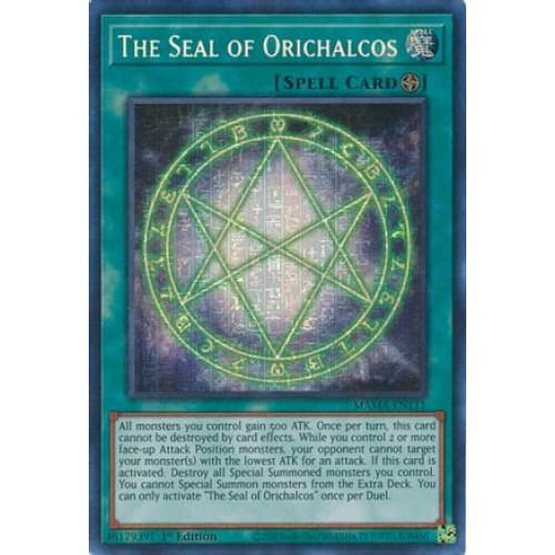 The Seal of Orichalcos (Secret Pharaoh's Rare) - MAMA-EN111 Secret Pharaoh’s Rare 1st Edition