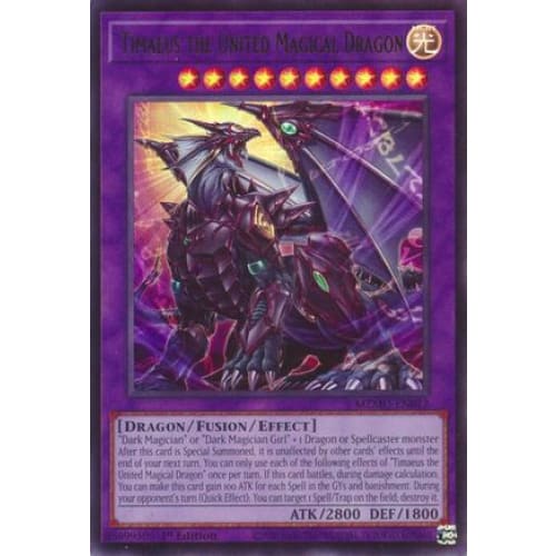Timaeus the United Magical Dragon - MZMU-EN012 Ultra Rare 1st Edition