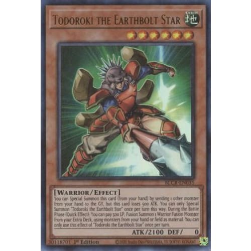 Todoroki the Earthbolt Star - BLCR-EN035 Ultra Rare 1st Edition