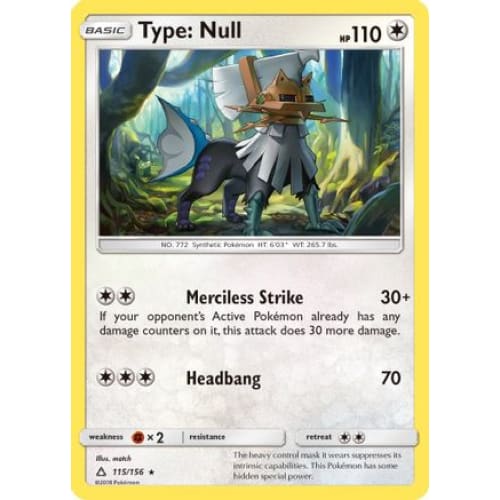 Type: Null (115) Rare Classic Reverse Holofoil