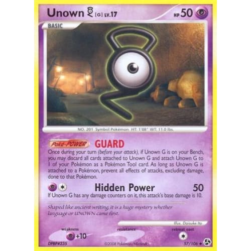 Unown [G] (57) Uncommon Reverse Holofoil