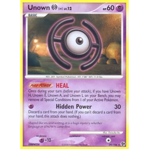 Unown [H] (29) Rare Classic Reverse Holofoil