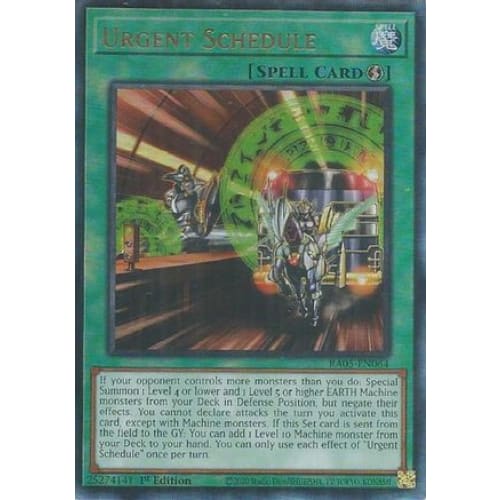 Urgent Schedule (Ultimate Rare) - RA05-EN064 Ultimate Rare 1st Edition